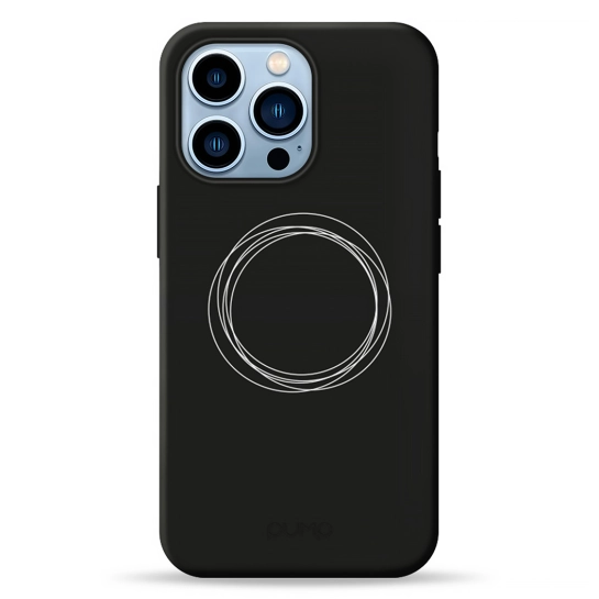 Чехол Pump Silicone Minimalistic Case for iPhone 13 Pro Circles on Dark #