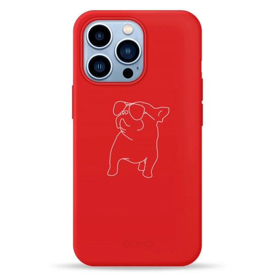 Чохол Pump Silicone Minimalistic Case for iPhone 13 Pro Pug With #