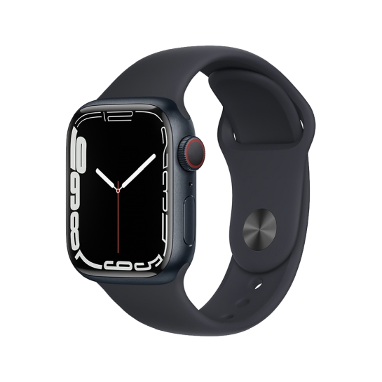 Смарт-годинник Apple Watch Series 7 + LTE 41mm Midnight Aluminum Case with Midnight Sport Band - ціна, характеристики, відгуки, розстрочка, фото 1