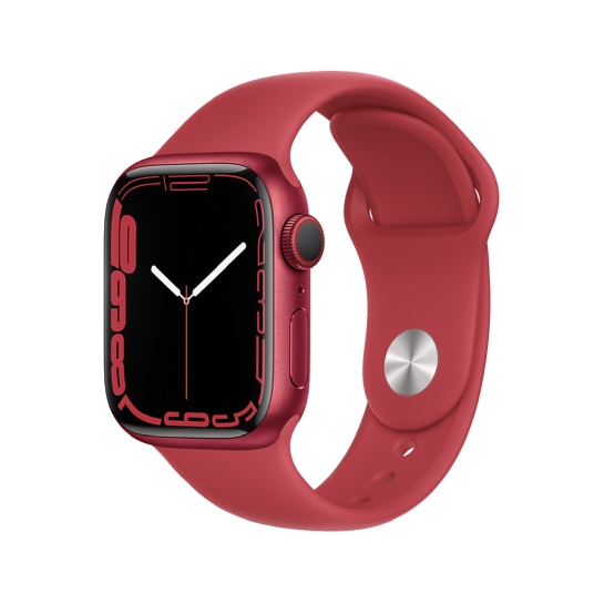 Смарт-часы Apple Watch Series 7 + LTE 41mm PRODUCT (RED) Aluminum Case with Red Sport Band - цена, характеристики, отзывы, рассрочка, фото 1