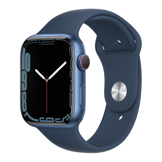 Смарт-часы Apple Watch Series 7 + LTE 45mm Blue Aluminum Case with Abyss Blue Sport Band - цена, характеристики, отзывы, рассрочка, фото 1