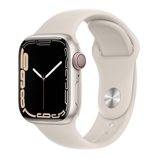 Смарт-часы Apple Watch Series 7 + LTE 45mm Starlight Aluminum Case with Starlight Sport Band - цена, характеристики, отзывы, рассрочка, фото 1