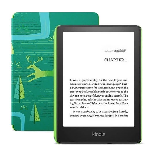 Электронная книга Amazon Kindle Paperwhite Kids 11th Gen. 8GB Black with Green Cover 2021 - цена, характеристики, отзывы, рассрочка, фото 1