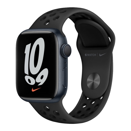 Смарт-часы Apple Watch Series 7 Nike+ 45mm Midnight Aluminum Case with Anthracite/Black Nike Sport Band - цена, характеристики, отзывы, рассрочка, фото 1
