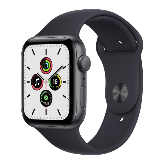 Смарт-годинник Apple Watch SE 44mm Space Gray Aluminum Case with Midnight Sport Band - ціна, характеристики, відгуки, розстрочка, фото 1