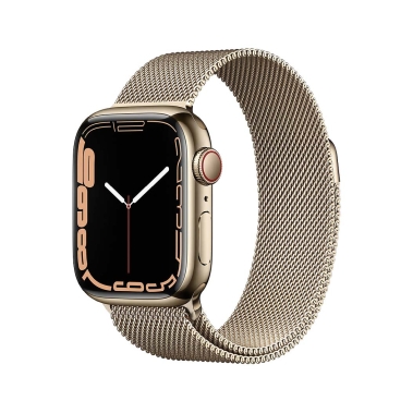 Смарт-годинник Apple Watch Series 7 + LTE 41mm Gold Stainless Steel Case with Gold Milanes Loop