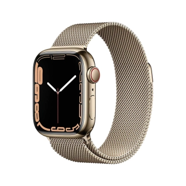 Смарт-годинник Apple Watch Series 7 + LTE 41mm Gold Stainless Steel Case with Gold Milanes Loop