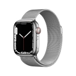Смарт-годинник Apple Watch Series 7 + LTE 41mm Silver Stainless Steel Case with Silver Milanes Loop