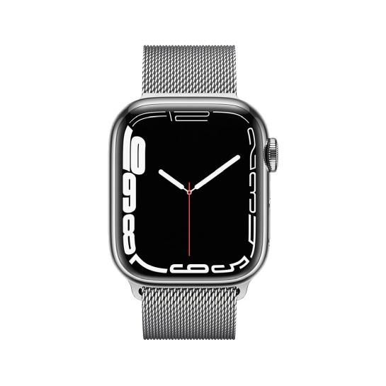 Смарт-часы Apple Watch Series 7 + LTE 41mm Silver Stainless Steel Case with Silver Milanes Loop - цена, характеристики, отзывы, рассрочка, фото 2