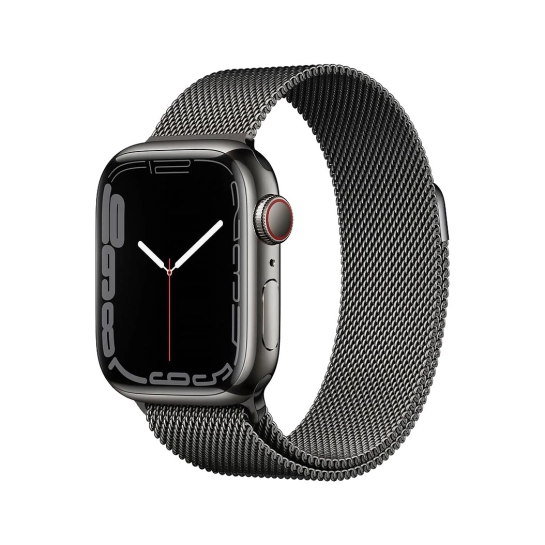 Смарт-годинник Apple Watch Series 7 + LTE 41mm Graphite Stainless Steel Case with Graphite Milanes Loop