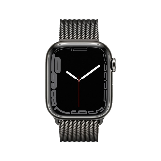 Смарт-годинник Apple Watch Series 7 + LTE 41mm Graphite Stainless Steel Case with Graphite Milanes Loop - ціна, характеристики, відгуки, розстрочка, фото 2