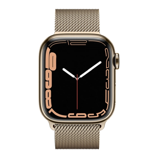 Смарт-годинник Apple Watch Series 7 + LTE 45mm Gold Stainless Steel Case with Gold Milanes Loop - ціна, характеристики, відгуки, розстрочка, фото 2