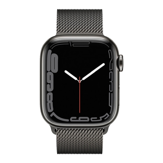 Смарт-годинник Apple Watch Series 7 + LTE 45mm Graphite Stainless Steel Case with Graphite Milanes Loop - ціна, характеристики, відгуки, розстрочка, фото 2
