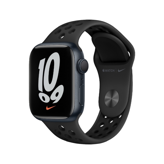 Смарт-часы Apple Watch Series 7 Nike+ 41mm Midnight Aluminum Case with Anthracite/Black Nike Sport Band - цена, характеристики, отзывы, рассрочка, фото 1