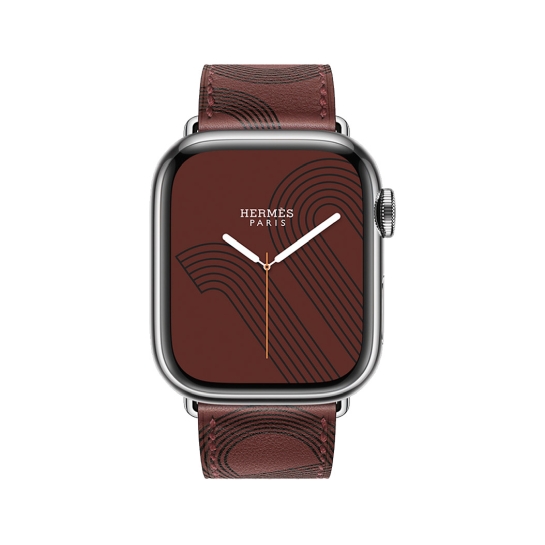 Смарт-годинник Apple Watch Hermes Series 7 + LTE 41mm Silver Stainless Steel with Rouge H / Noir Swift Leather Circuit H Single Tour - ціна, характеристики, відгуки, розстрочка, фото 2