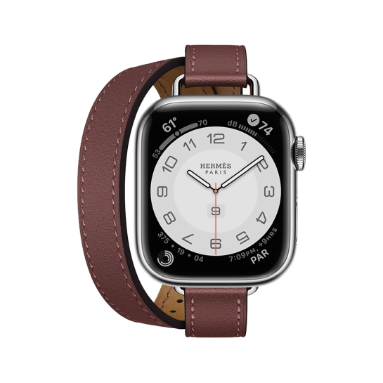 Смарт-часы Apple Watch Hermes Series 7 + LTE 41mm Silver Stainless Steel with Rouge H Swift Attelage Double Tour - цена, характеристики, отзывы, рассрочка, фото 2