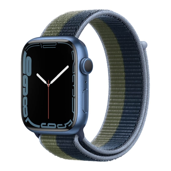Смарт-годинник Apple Watch Series 7 45mm Blue Aluminum Case with Abyss Blue/Moss Creen Sport Loop - цена, характеристики, отзывы, рассрочка, фото 1