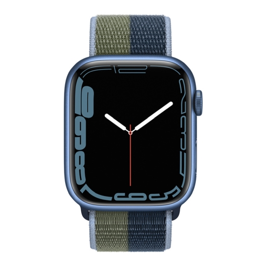 Смарт-годинник Apple Watch Series 7 45mm Blue Aluminum Case with Abyss Blue/Moss Creen Sport Loop - ціна, характеристики, відгуки, розстрочка, фото 2