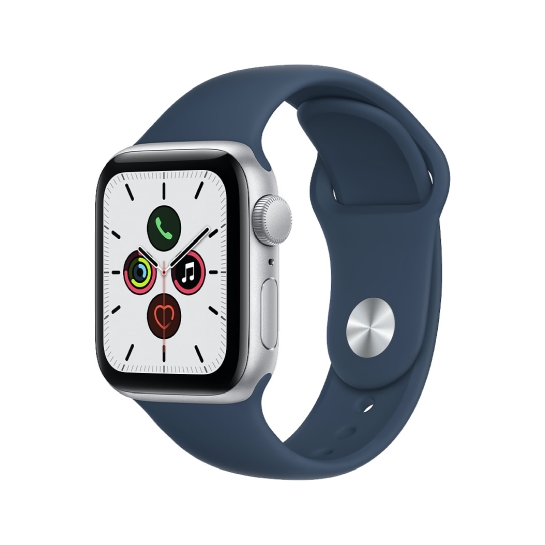 Смарт-годинник Apple Watch SE 40mm Silver Aluminum Case with Abyss Blue Sport Band - ціна, характеристики, відгуки, розстрочка, фото 1