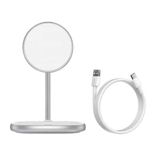 Беспроводное зарядное устройство Baseus Swan Magnetic Wireless Charger 15W White - цена, характеристики, отзывы, рассрочка, фото 2