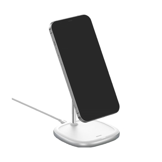 Бездротовий зарядний пристрій Baseus Swan Magnetic Wireless Charger 15W White - ціна, характеристики, відгуки, розстрочка, фото 5