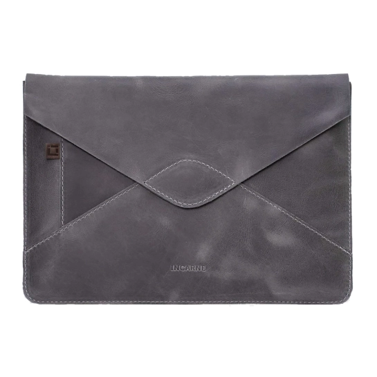 Кожаный чехол INCARNE Message серый для MacBook Air 13" (2018-2023)