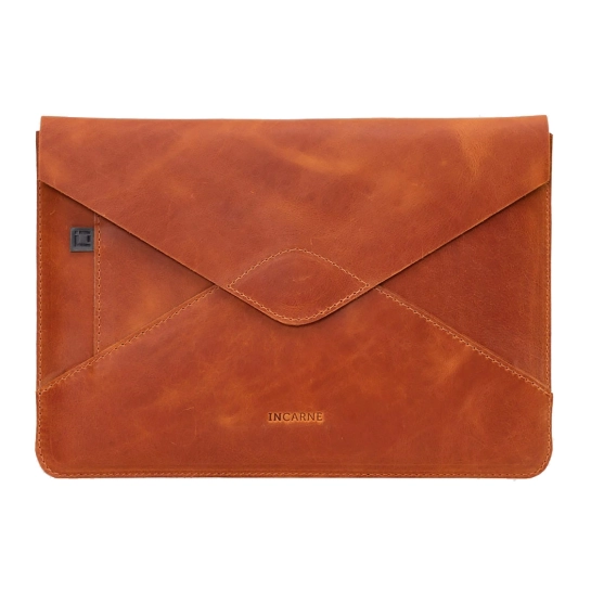 Кожаный чехол INCARNE Message коньяк для MacBook Pro 14" (2021-2023)