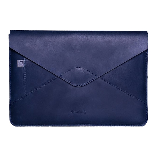 Кожаный чехол INCARNE Message синий для MacBook Pro 14