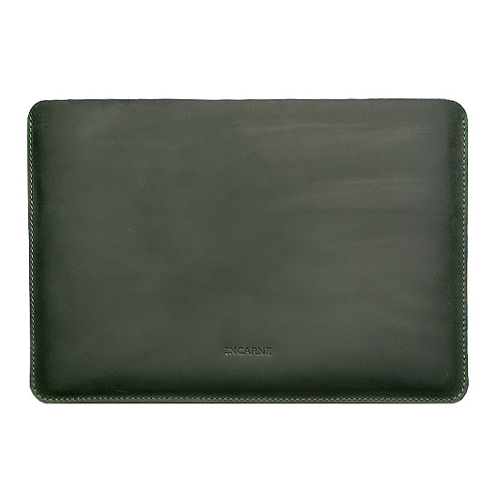 Кожаный чехол INCARNE New Gamma зелёный для MacBook Pro 14
