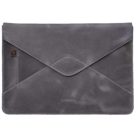 Кожаный чехол INCARNE Message серый для MacBook Pro 16