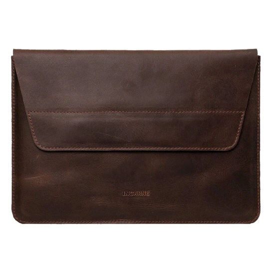 Кожаный чехол INCARNE Line коричневый для MacBook Pro 15" (2016-2020)