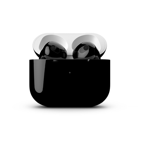 Глянцеві навушники Apple AirPods 3 with Wireless Charging Case Black - ціна, характеристики, відгуки, розстрочка, фото 2