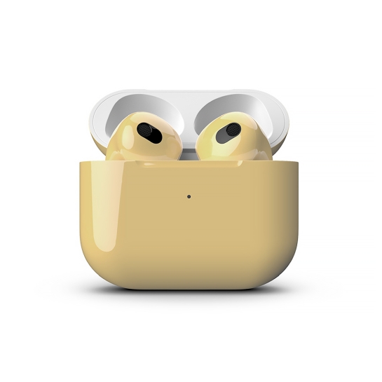 Глянцевые наушники Apple AirPods 3 with Wireless Charging Case Cornsilk - цена, характеристики, отзывы, рассрочка, фото 2