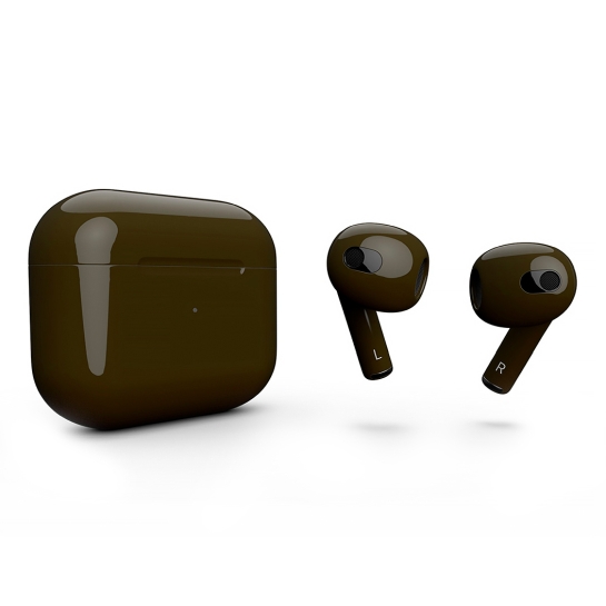 Глянцеві навушники Apple AirPods 3 with Wireless Charging Case Drab Dark Brown - ціна, характеристики, відгуки, розстрочка, фото 1
