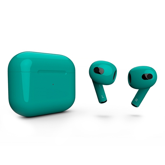 Глянцеві навушники Apple AirPods 3 with Wireless Charging Case Marrs Green - ціна, характеристики, відгуки, розстрочка, фото 1