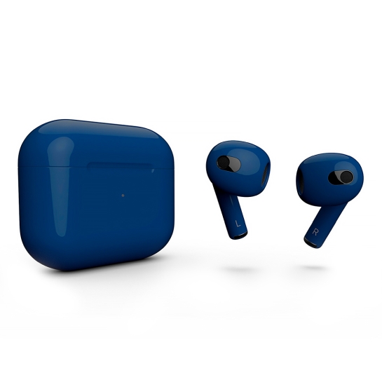 Глянцеві навушники Apple AirPods 3 with Wireless Charging Case Navy Peony - ціна, характеристики, відгуки, розстрочка, фото 1