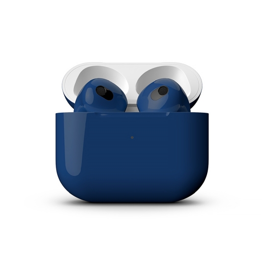 Глянцеві навушники Apple AirPods 3 with Wireless Charging Case Navy Peony - ціна, характеристики, відгуки, розстрочка, фото 2