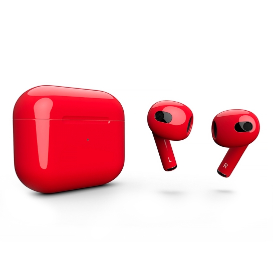 Глянцеві навушники Apple AirPods 3 with Wireless Charging Case Scarlet Flame - ціна, характеристики, відгуки, розстрочка, фото 1