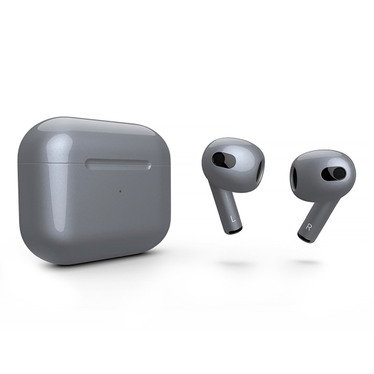 Глянцеві навушники Apple AirPods 3 with Wireless Charging Case Silver Plate Metal - ціна, характеристики, відгуки, розстрочка, фото 1