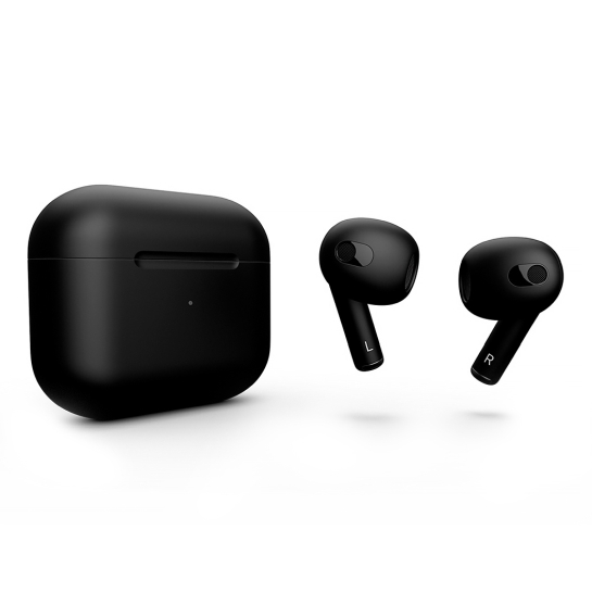 Матові навушники Apple AirPods 3 with Wireless Charging Case Black - ціна, характеристики, відгуки, розстрочка, фото 1