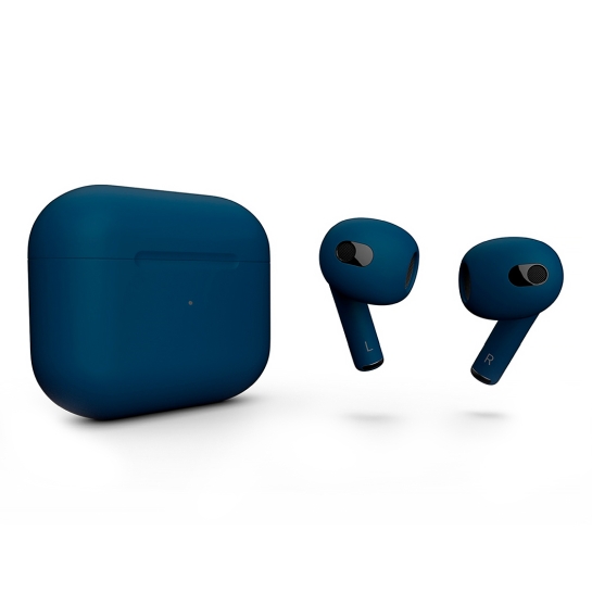Матові навушники Apple AirPods 3 with Wireless Charging Case Navy Peony - ціна, характеристики, відгуки, розстрочка, фото 1