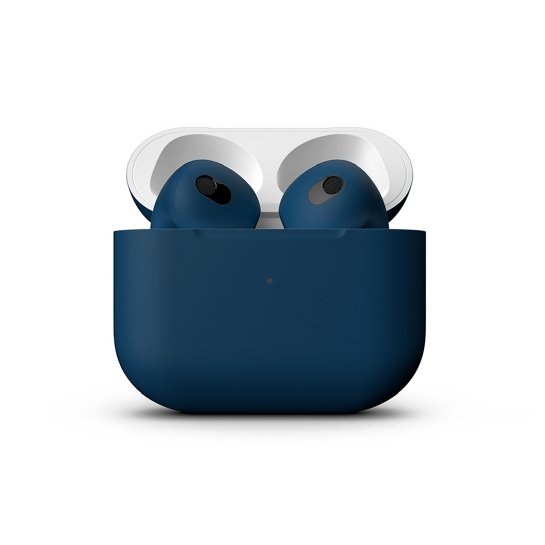 Матові навушники Apple AirPods 3 with Wireless Charging Case Navy Peony - ціна, характеристики, відгуки, розстрочка, фото 2