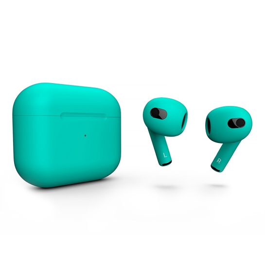 Матові навушники Apple AirPods 3 with Wireless Charging Case Tiffany Blue - ціна, характеристики, відгуки, розстрочка, фото 1
