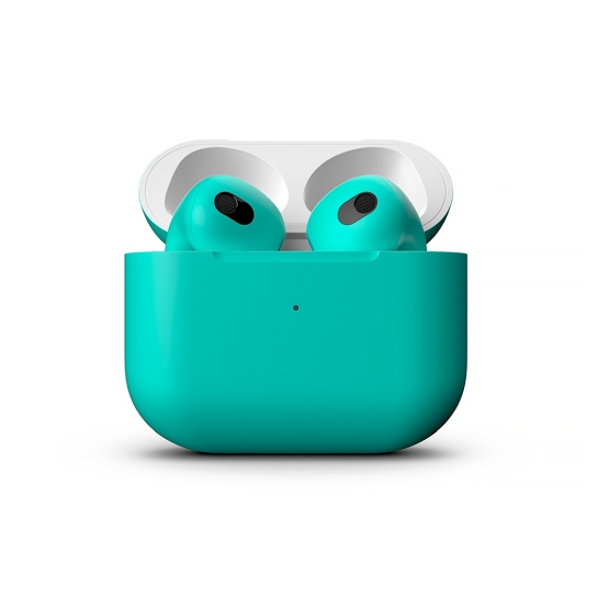 Матові навушники Apple AirPods 3 with Wireless Charging Case Tiffany Blue - ціна, характеристики, відгуки, розстрочка, фото 2