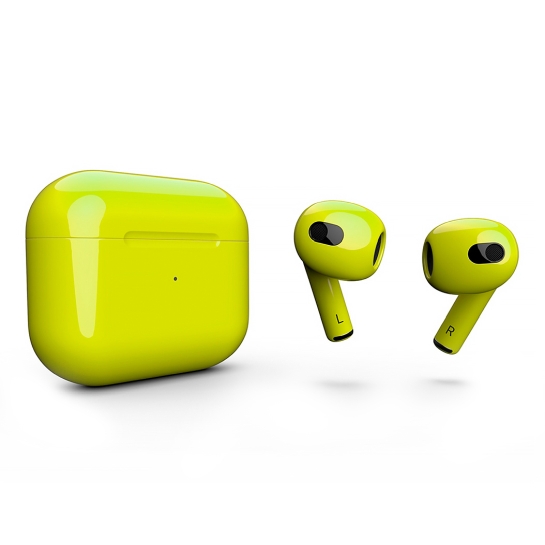 Глянцеві навушники Apple AirPods 3 with Wireless Charging Case Lemon Tonic - ціна, характеристики, відгуки, розстрочка, фото 1