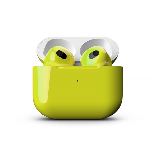 Глянцеві навушники Apple AirPods 3 with Wireless Charging Case Lemon Tonic - ціна, характеристики, відгуки, розстрочка, фото 2