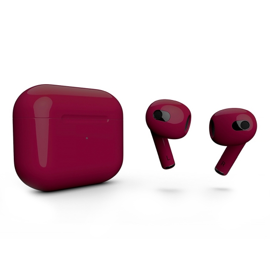Глянцевые наушники Apple AirPods 3 with Wireless Charging Case Maroon - цена, характеристики, отзывы, рассрочка, фото 1