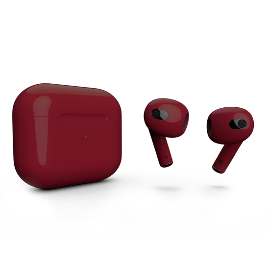 Глянцеві навушники Apple AirPods 3 with Wireless Charging Case Merlot - ціна, характеристики, відгуки, розстрочка, фото 1