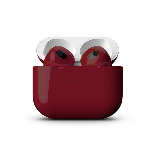 Глянцеві навушники Apple AirPods 3 with Wireless Charging Case Merlot - ціна, характеристики, відгуки, розстрочка, фото 2
