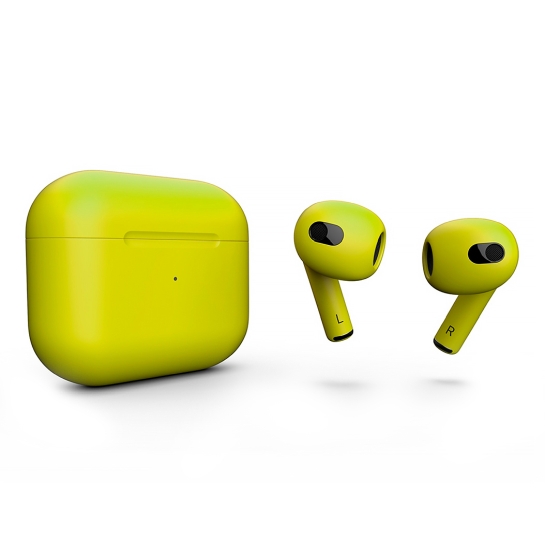 Матові навушники Apple AirPods 3 with Wireless Charging Case Lemon Tonic - ціна, характеристики, відгуки, розстрочка, фото 1